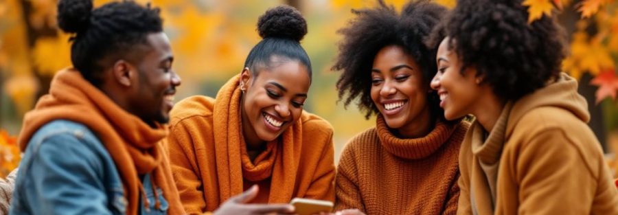 Diverse BIPOC individuals in a supportive discussion outdoors.